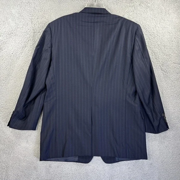 Hickey Freeman Loro Piana Blazer 43 Navy Pinstripe Tasmanian‎ Sport Coat Jacket - Picture 2 of 10